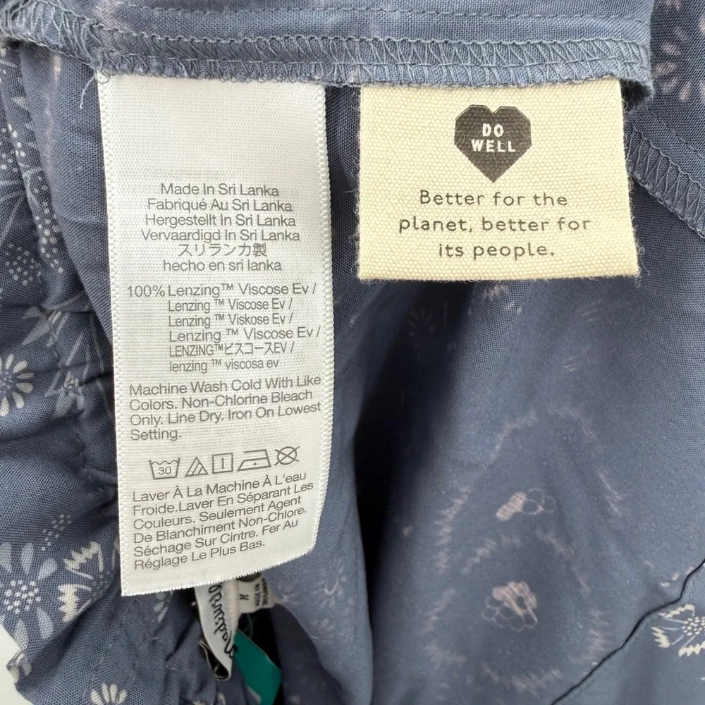Madewell Paperbag Button‎ Front Mini Skirt Blue Floral Womens Size Medium NEW